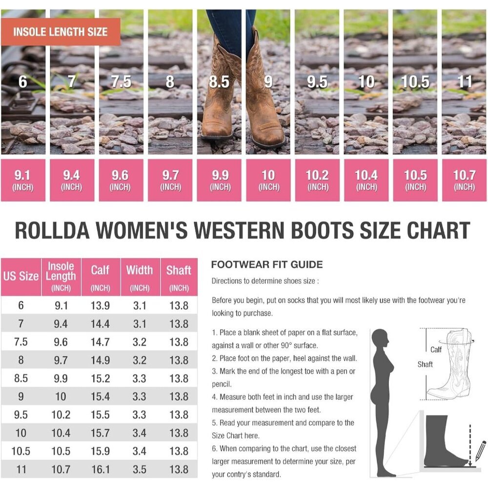 Women Pink Synthetic Embroidered Pointy Toe Comfortable Chunky Heel Cowgirl Boot - Picture 6 of 7